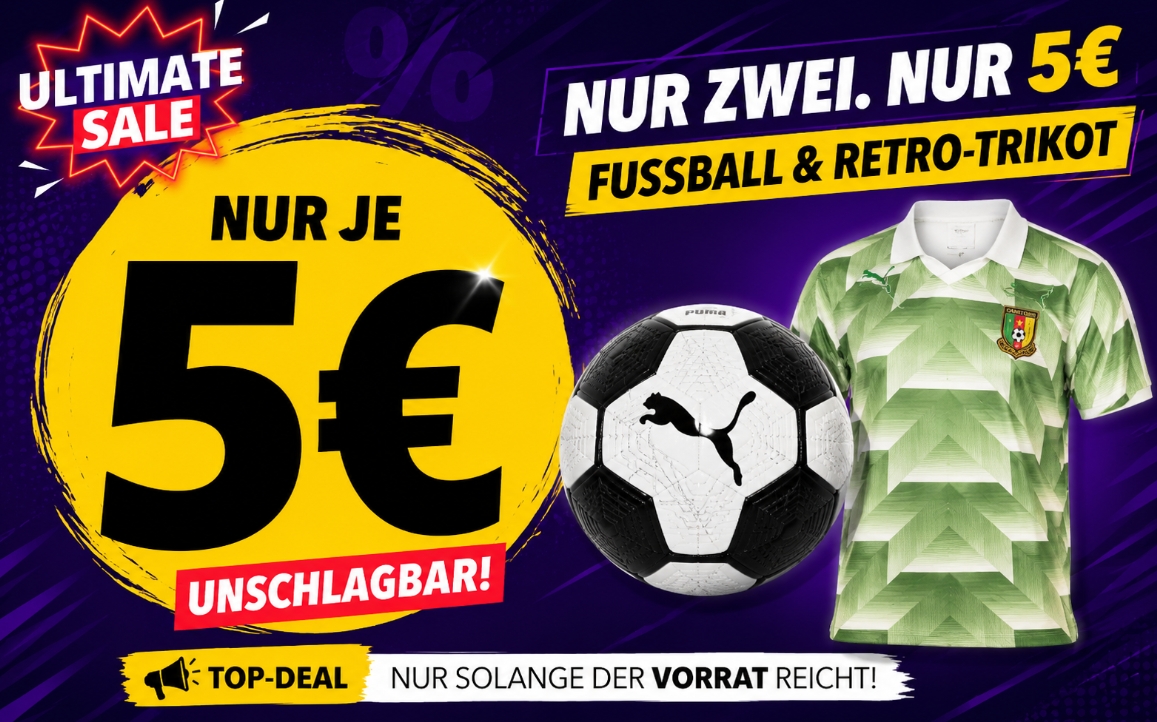 Sportspar: Fünf-Euro-Sale mit Fußbällen, Sportkleidung und mehr