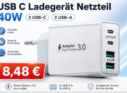 Bestseller: USB-C-Ladegerät mit 40 Watt und 4 Ports für 8,48 Euro