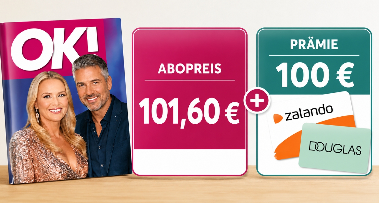 OK: Jahresabo für 101,60 Euro mit Gutschein über 100 Euro