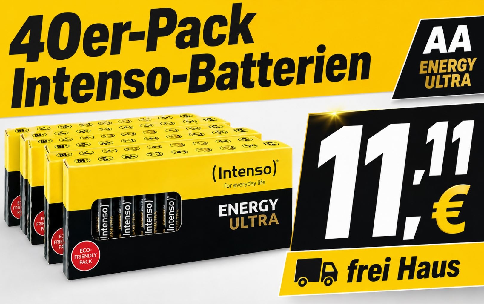 Ebay: 40er-Pack AA-Batterien für 11,11 Euro frei Haus