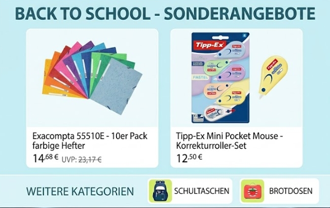 Amazon: "Back to school" mit Schnäppchen für Schule und Büro