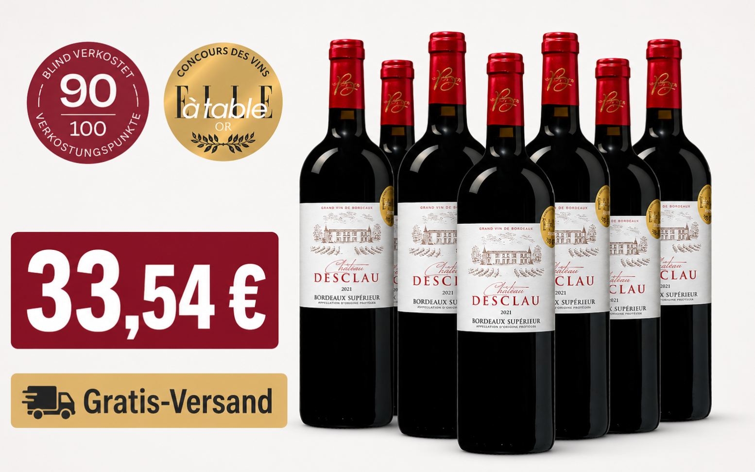 Weinbörse: 6er-Pack goldprämierter Bordeaux für 33,54 Euro