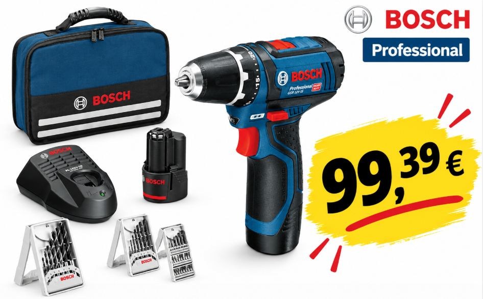 Bosch Professional: Akku-Bohrschrauber GSR 12V-15 für 99,39 Euro