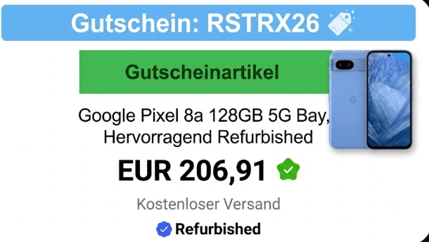 Ebay: Google Pixel 8a refurb für 206,91 Euro