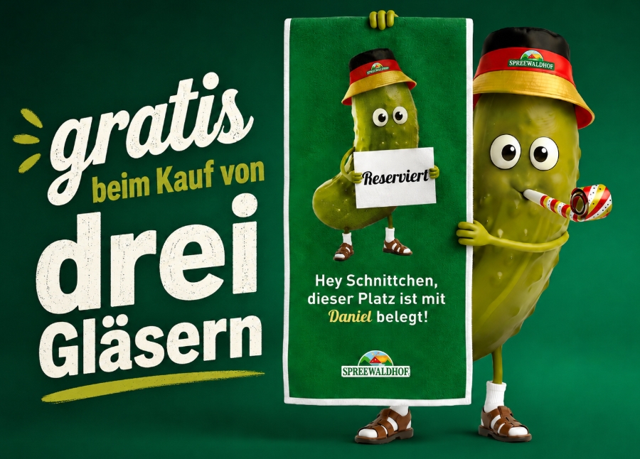 Gratis: "Gurken-Handtuch" mit eigenem Namen via Spreewaldhof