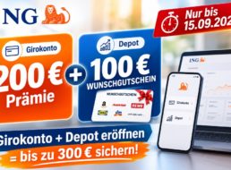 ING: 300 Euro Prämie für Girokonto und Depot kombiniert