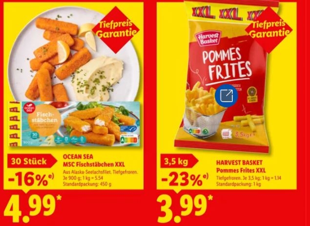 Lidl: XXL-Woche mit Pommes zum Bestpreis