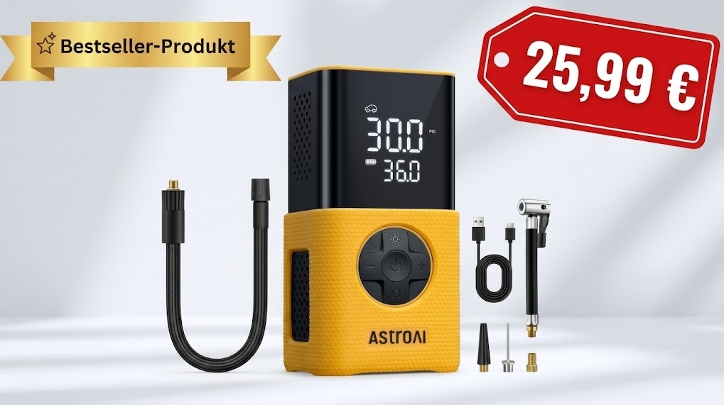 Bestseller: Elektrische Fahrradpumpe zum Prime-Preis von 25,99 Euro