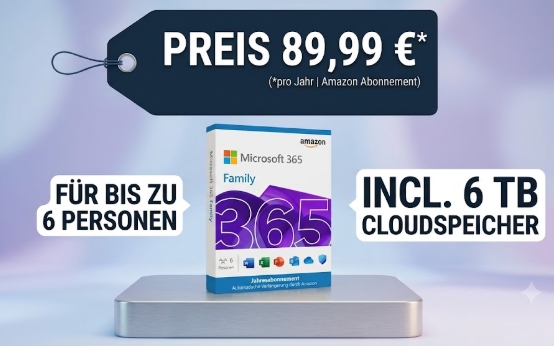 Amazon: Microsoft 365 Family jetzt für 89,99 Euro