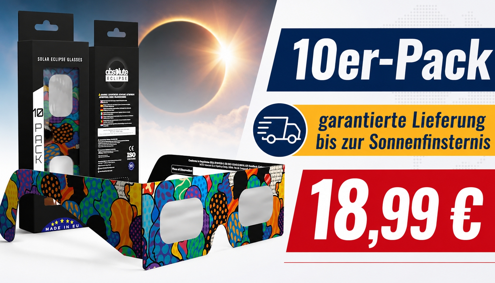 Sonnenfinsternis: Brillen jetzt noch mit garantiert Lieferung zum Event