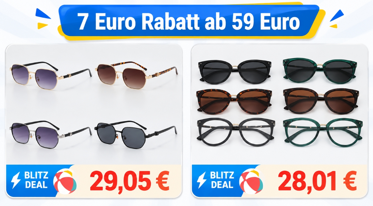 Exklusiv: Sonnenbrillen mit 7 Euro Extra-Rabatt