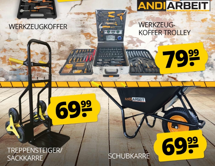 Sportspar: Leitern, Werkzeugkoffer und mehr