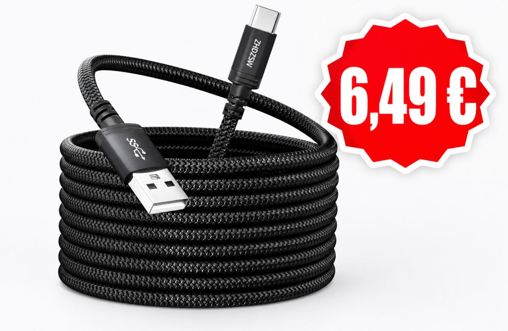 Prime: USB-C-Kabel mit 5 Meter Länge für 6,49 Euro