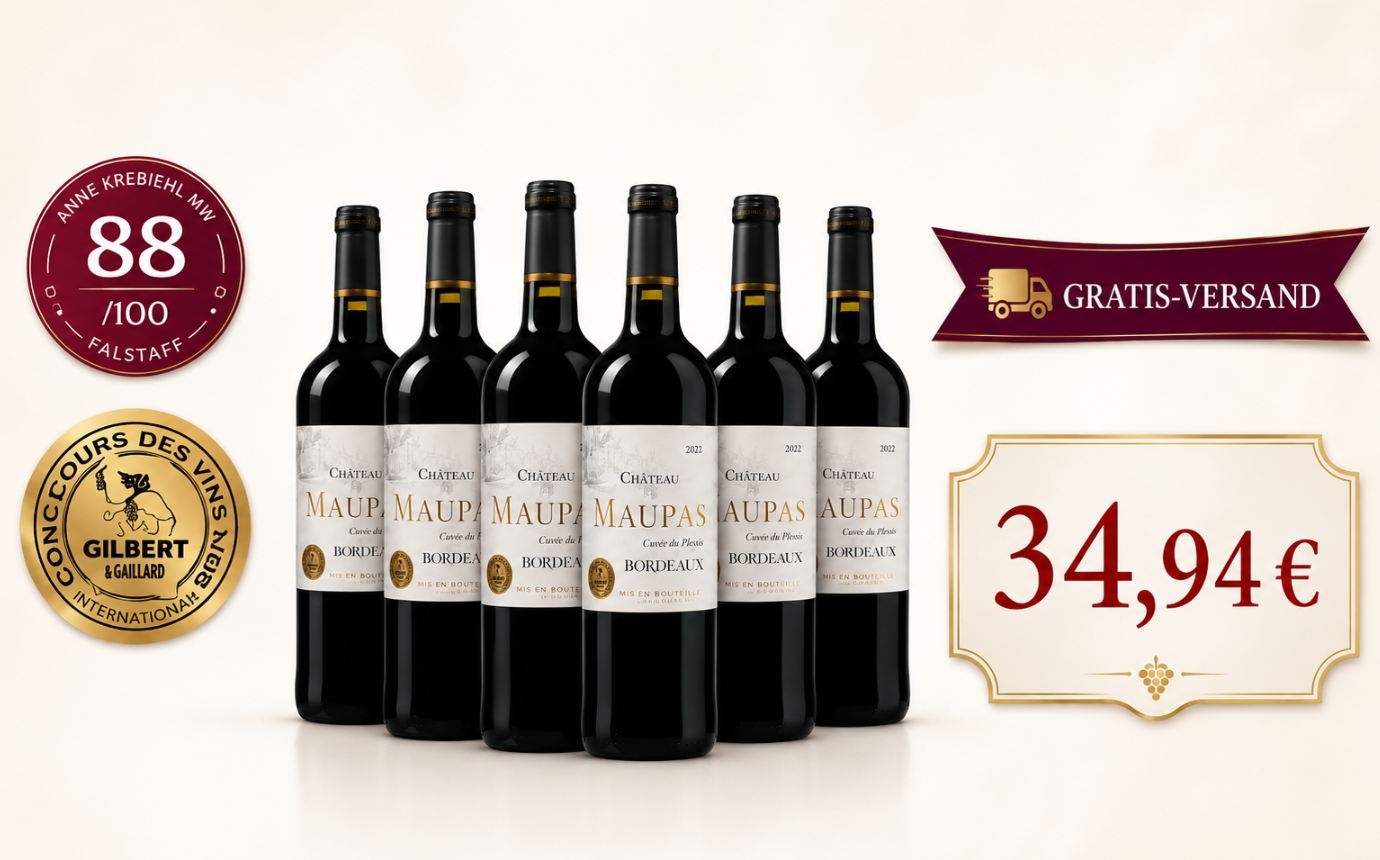 Weinbörse: Goldprämierter Bordeaux im 6er-Pack für 34,94 Euro frei Haus