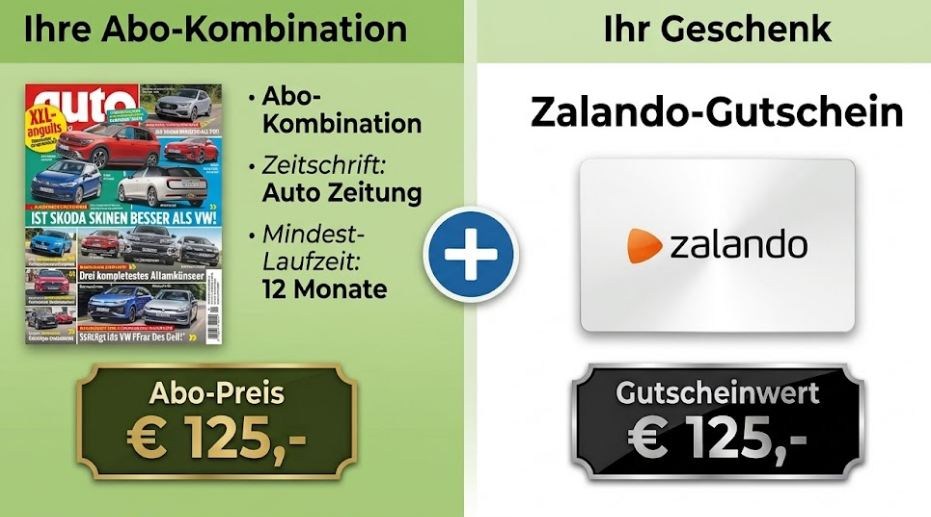 Auto Zeitung: Jahresabo für 125 Euro mit Gutschein über 125 Euro