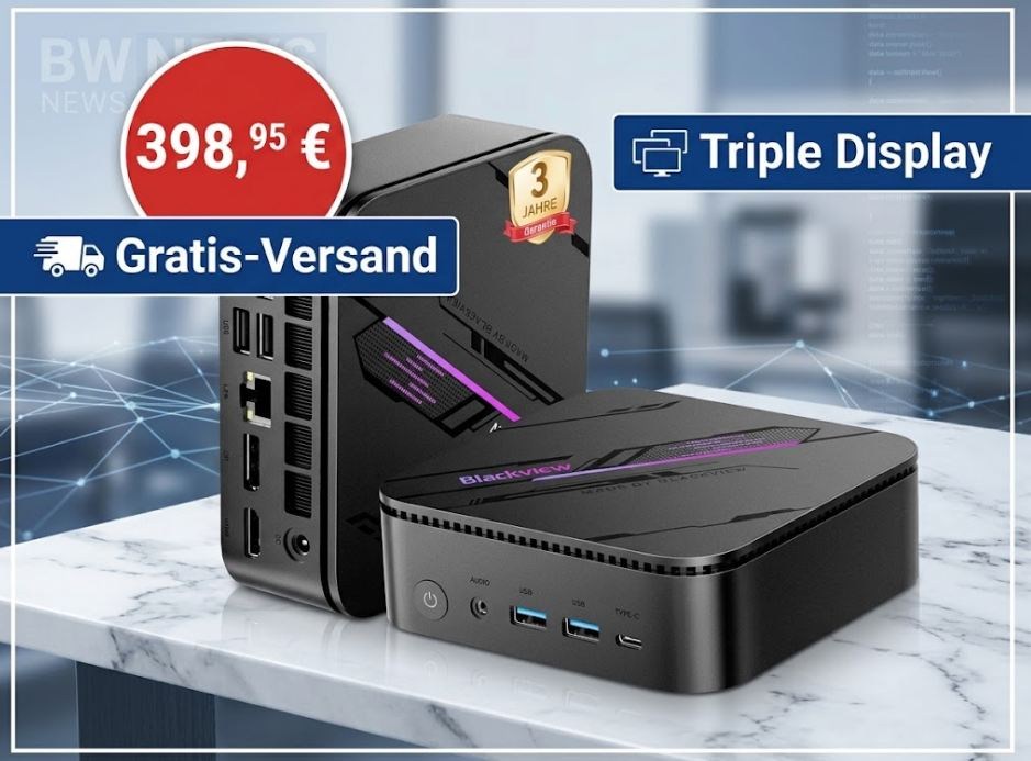 Mini-PC: Blackview MP100 Pro mit Triple-Display für 398,95 Euro