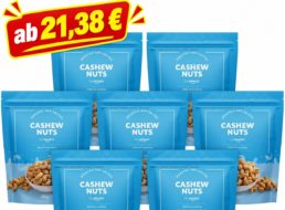 Amazon: 7 x 200 Gramm Cashews ab 21,38 Euro