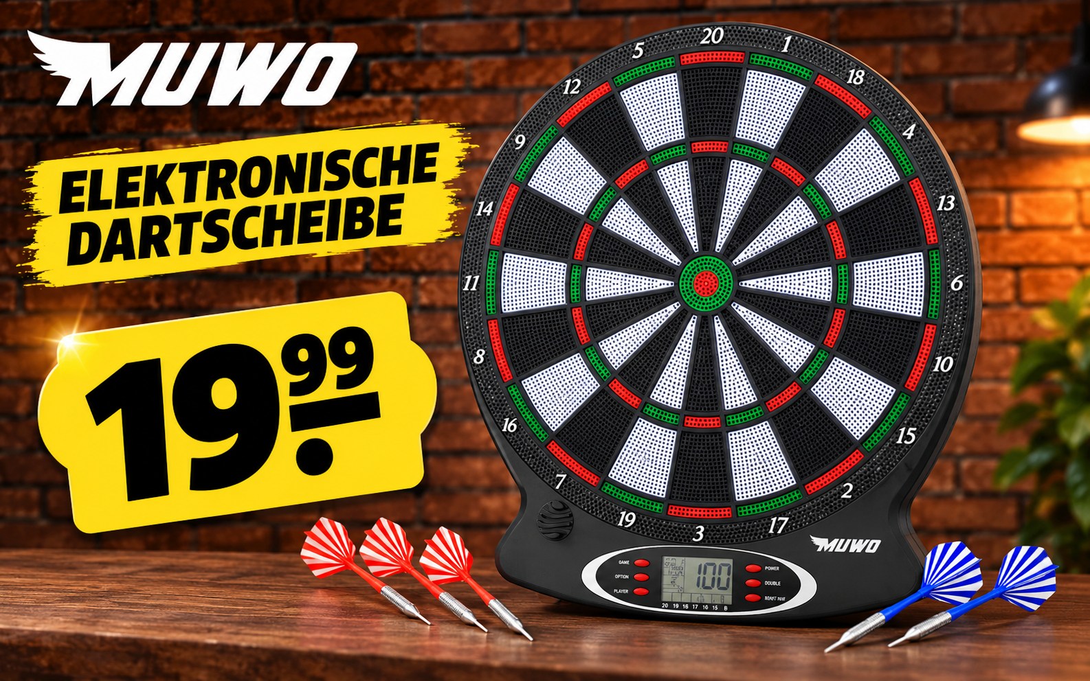 Sportspar: Muwo-Dartscheibe mit 159 Spielvariationen für 19,99 Euro