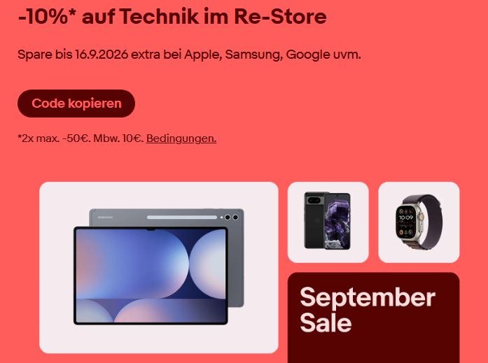 Nur noch heute: Handys und mehr bei Ebay mit 10 Prozent Rabatt