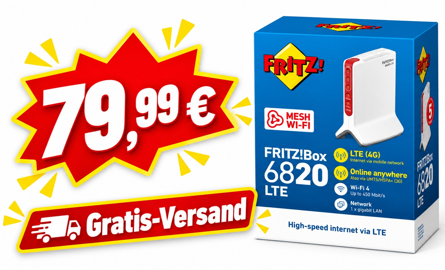 Ebay: "Fritzbox 6820 LTE" für 79,99 Euro frei Haus