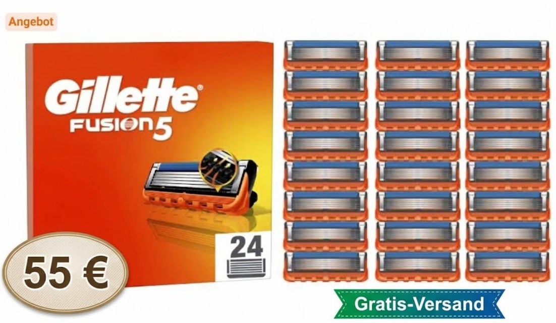 Fusion5: 24er-Pack Ersatzklingen für 55 Euro frei Haus