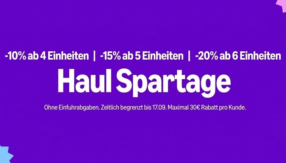 Amazon Haul: 10 - 20 Prozent Rabatt für drei Tage