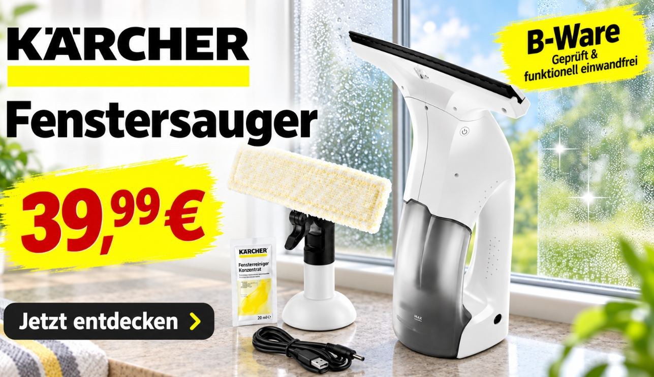 Amazon: Kärcher-Fenstersauger als B-Ware für 39,99 Euro