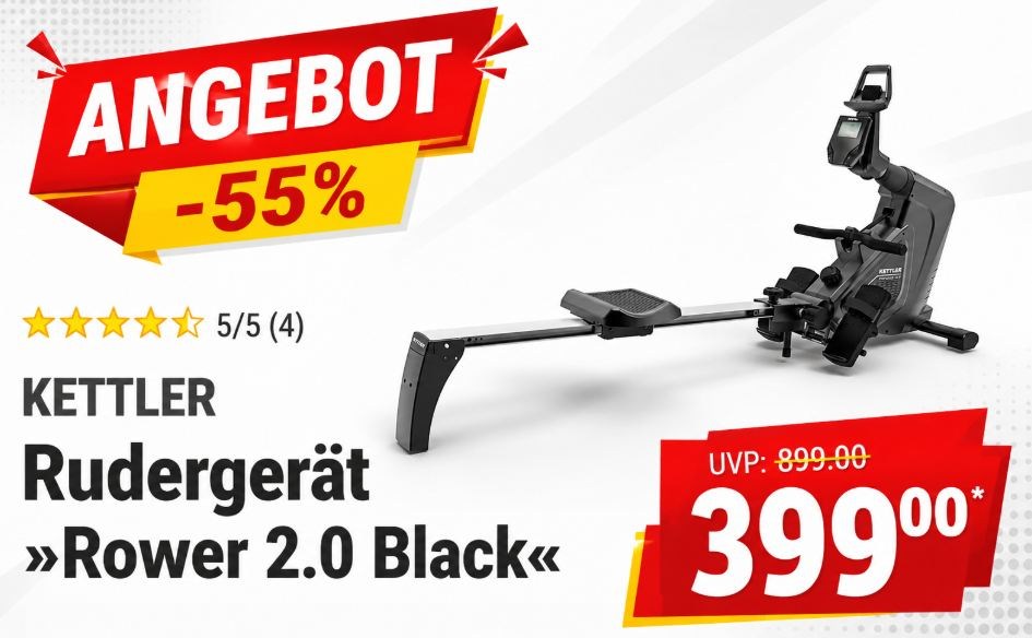 Lidl: Kettler Rower 2.0 Rudergerät zum Bestpreis von 399 Euro