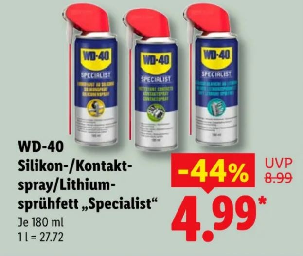 Lidl: WD-40 zum Bestpreis von 4,99 Euro