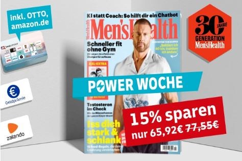 Mens Health: Jahresabo für 65,92 Euro mit Gutschein über 60 Euro