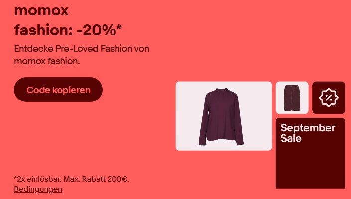 Momox: B-Ware-Mode mit 20 Prozent Rabatt