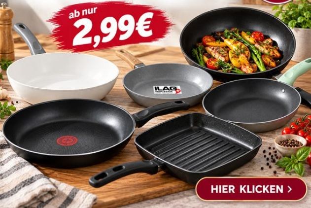 Outlet46: Pfannensale mit Modellen ab 2,99 Euro