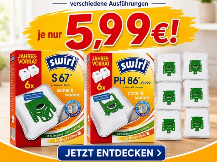 Swirl: Staubsaugerbeutel mit Rabatt bei Outlet46