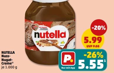 Penny: Nutella im Kiloglas und XXL-Woche