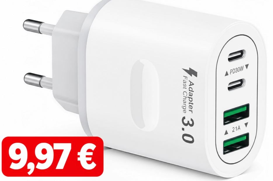 Amazon: 60-Watt-Netzteil mit vier USB-Ports für 9,97 Euro