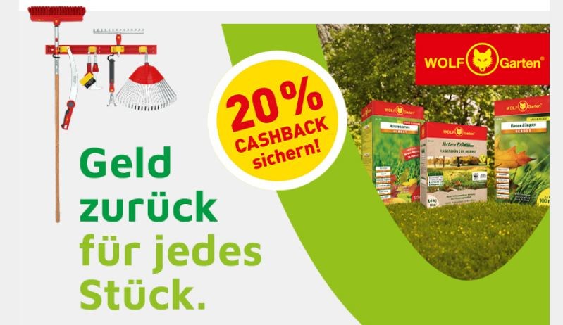 Völkner: 20 Prozent Cashback auf Aktionsprodukte von Wolf-Garten