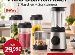 AEG: Standmixer mit drei Flaschen als B-Ware für 29,99 Euro
