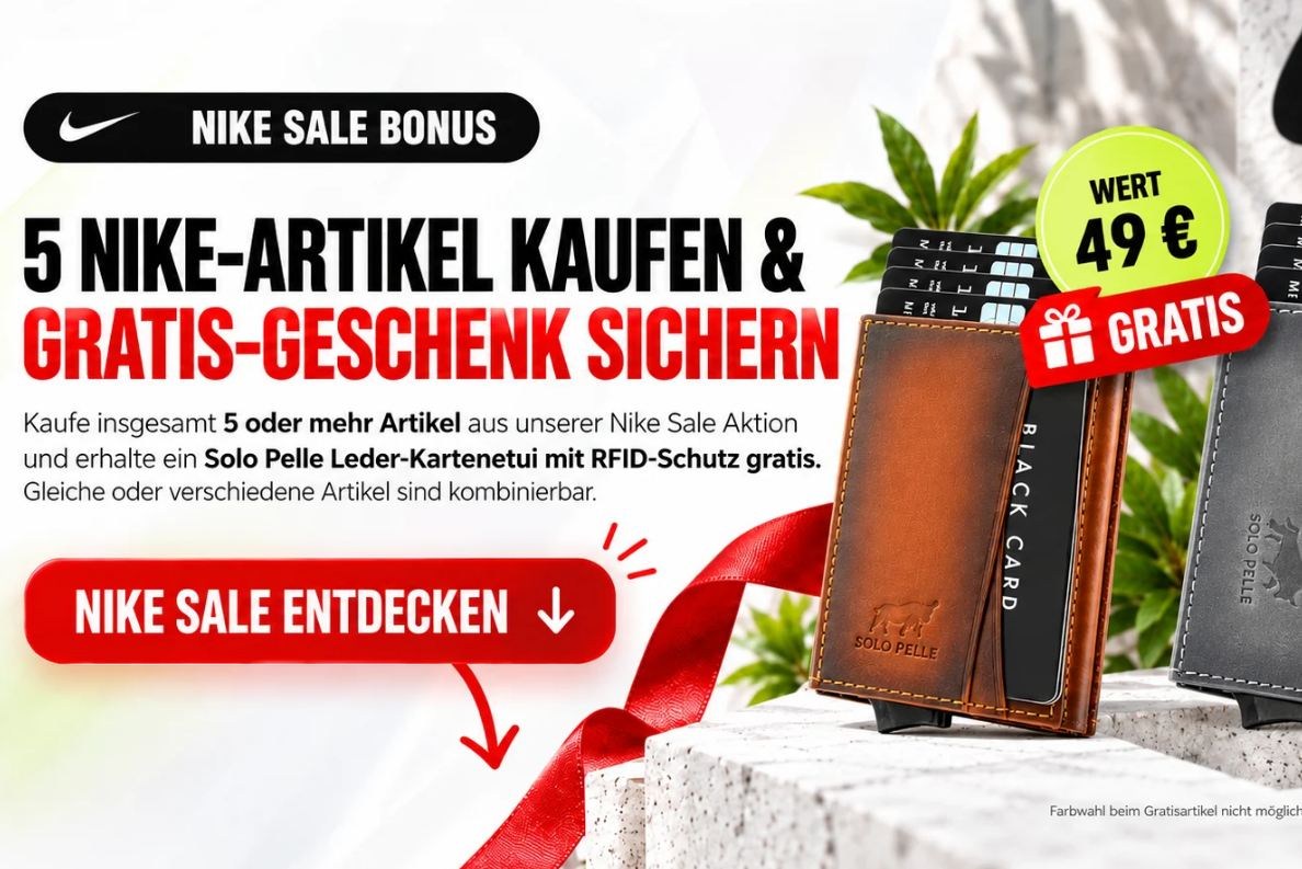 Gratis: Solo Pelle Kartenetui bei Kauf von fünf Nike-Artikeln