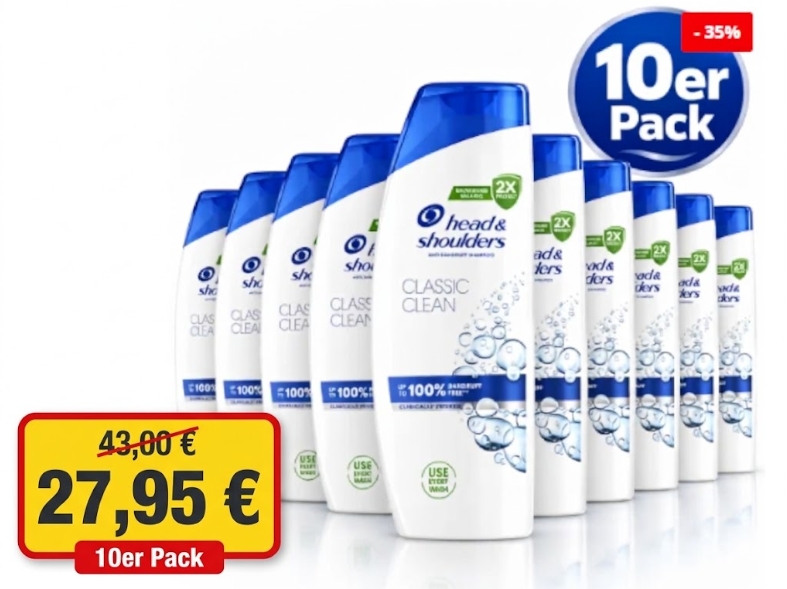 Dealclub: 10er-Pack "Head & Shoulders" für 27,95 Euro frei Haus