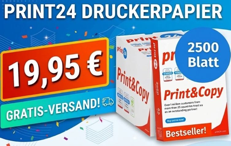 Ebay: 2500 Blatt Druckerpapier für 20,95 Euro frei Haus