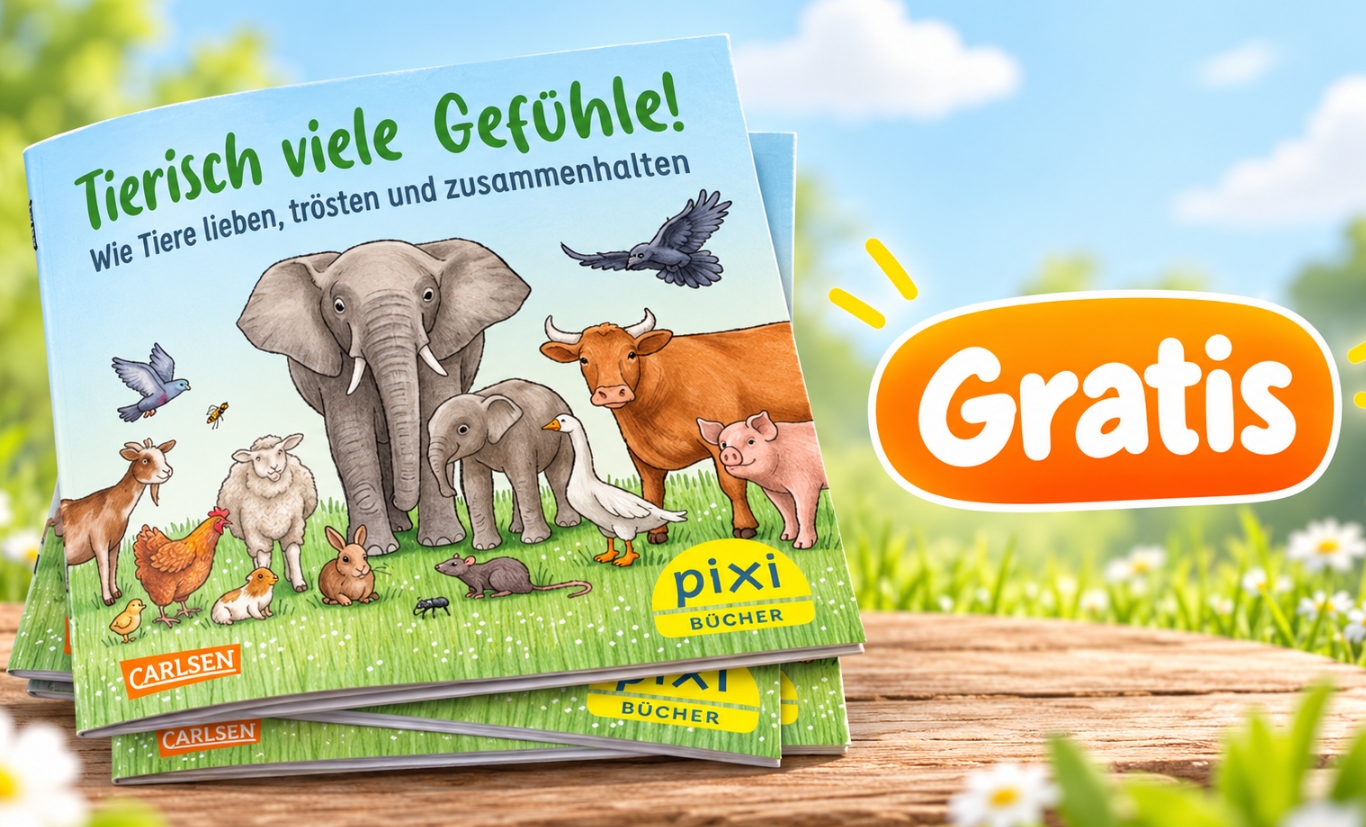 Gratis: Pixi-Buch "Tierisch viele Gefühle" zum Nulltarif frei Haus
