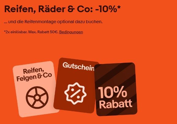 Ebay: 10 Prozent Rabatt auf Winterreifen für drei Wochen