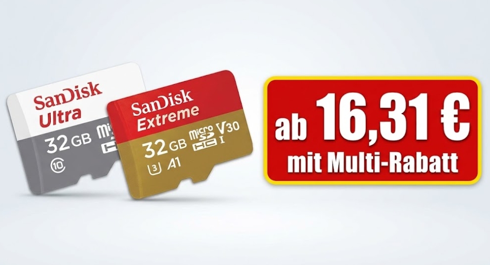 Ebay: MicroSD-Speicherkarten von Sandisk ab 16,31 Euro