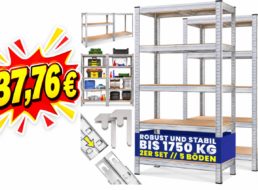 Amazon: Schwerlastregal im Doppelpack für 37,76 Euro
