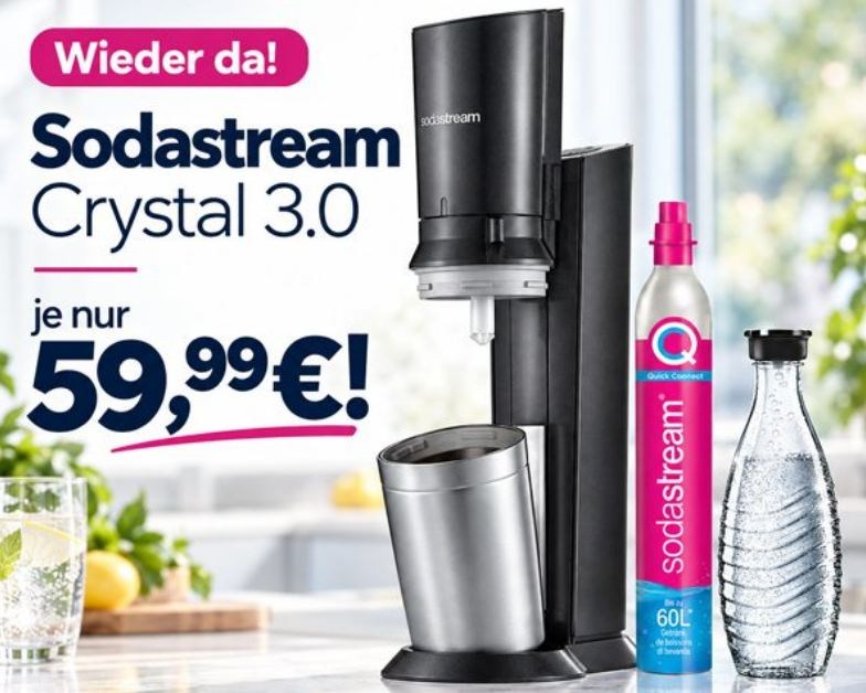 Outlet46: "Sodastream Crystal 3.0" als B-Ware für 59,99 Euro frei Haus