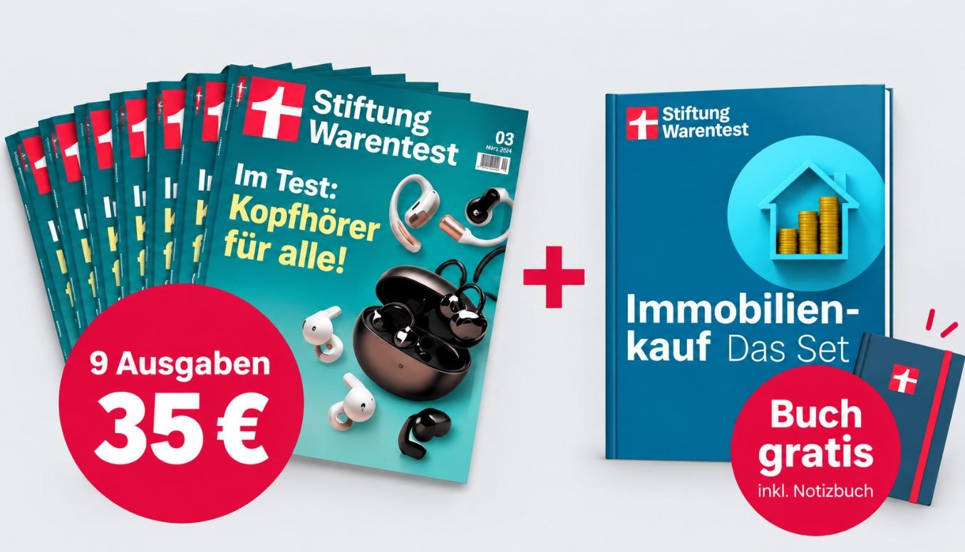 Gratis: Immo-Ratgeber und Notizbuch zum Test-Abo für 35 Euro