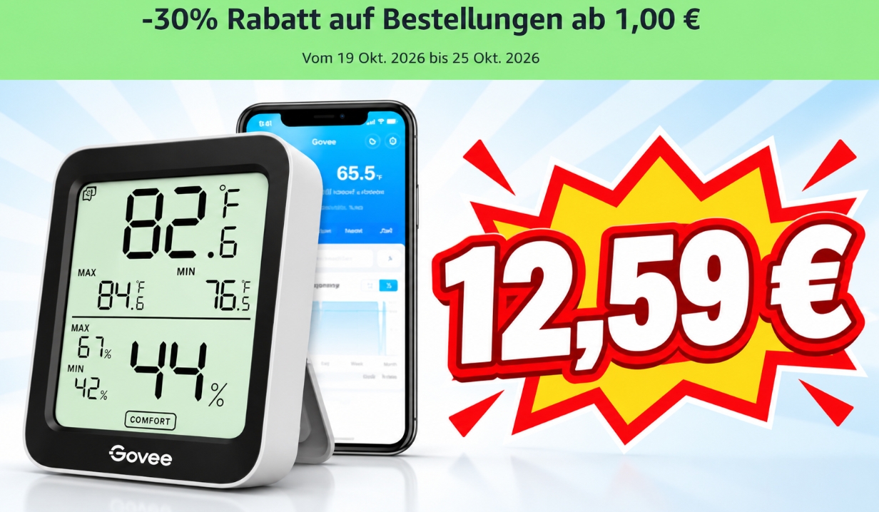 Amazon: Bluetooth-Thermometer mit App-Support für 12,59 Euro