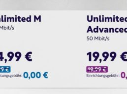 Unlimited Mobile: Alle Tarife jetzt ohne Einrichtungsgebühr