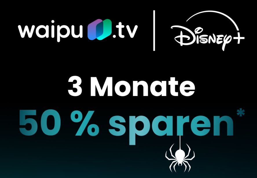 Waipu.tv: Disney-Tarife (monatlich kündbar) zum halben Preis