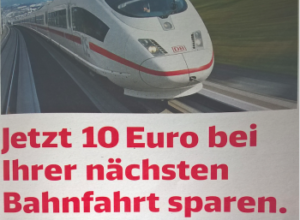 Deutsche Bahn: 10 Euro eCoupon für die nächste Fahrt